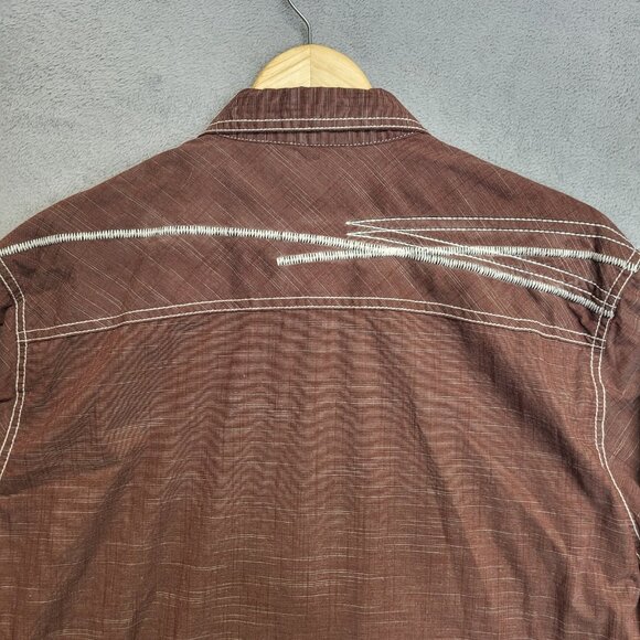 Buckle Black Shirt Mens Large Marled Athletic Fit Stretch Pearl Snap Long Sleeve - Picture 5 of 12